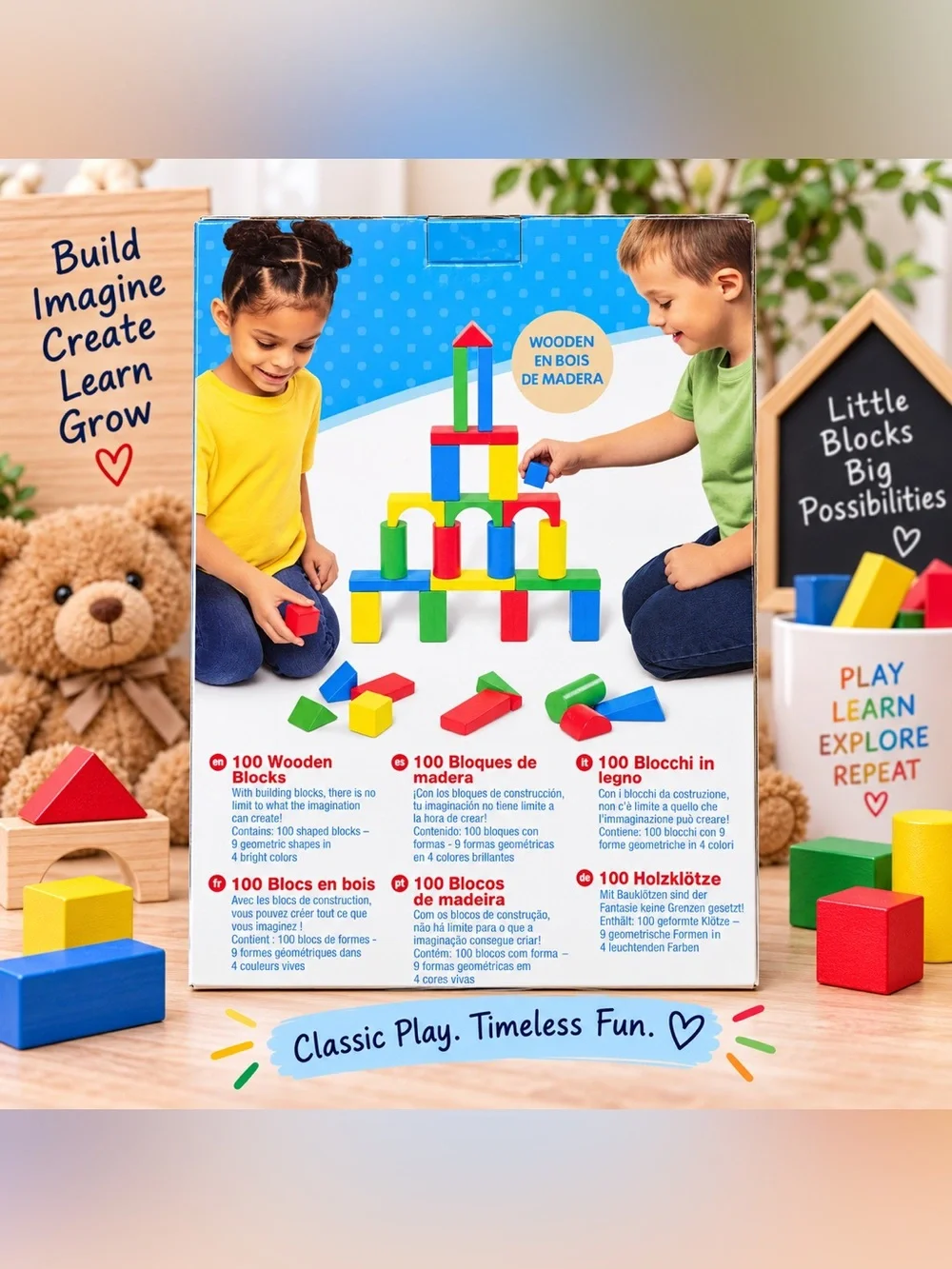 Melissa & Doug Wooden Blocks Set